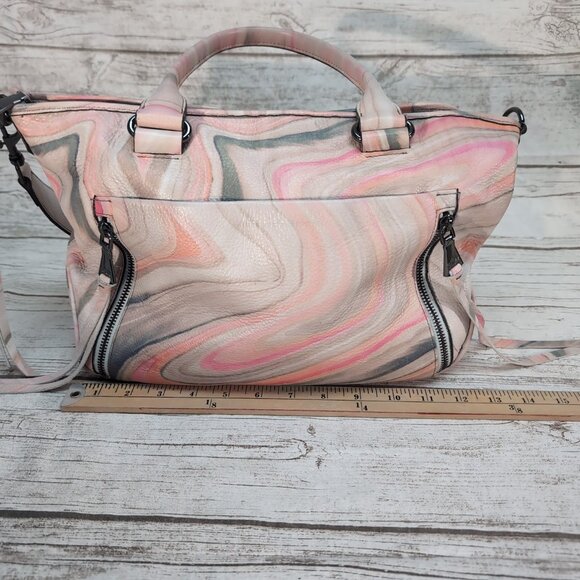 Aimee Kestenberg Convertible Satchel Shoulder Bag in Sahara Print Color Leather - Picture 3 of 11